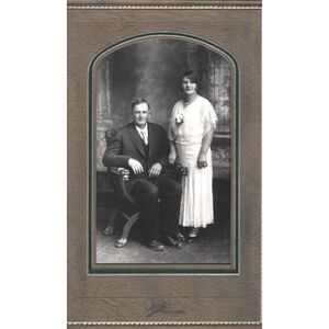 Vintage 1920s Nash Studio Denver Couple Portraits Matching 2 Pose Set